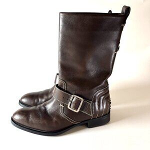 Vintage Tod’s Brown Leather Buckle Boots | Made in Italy size 38